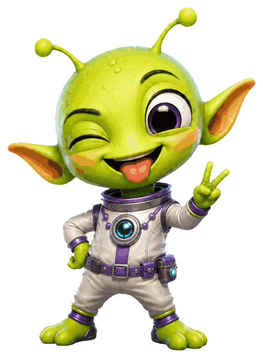 Funny alien mascot