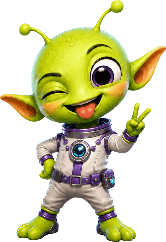 Small alien over Deluxe