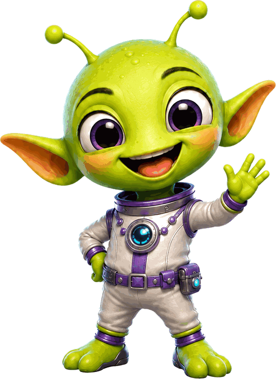 Small alien on top of right sidebar