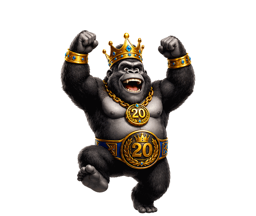 Premium Gorilla King win pose