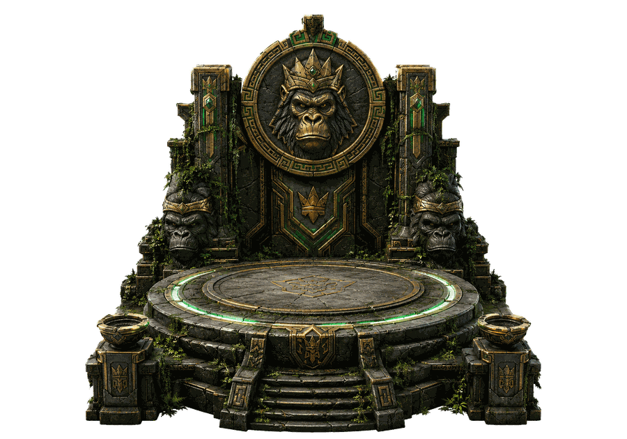 Premium jungle gorilla throne platform